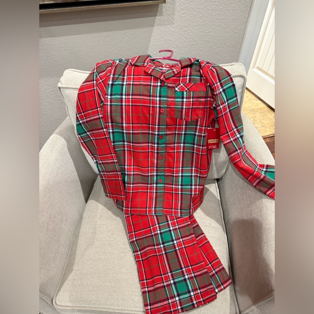 Girls size 14 Plaid Christmas pajamas